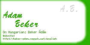 adam beker business card