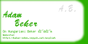 adam beker business card